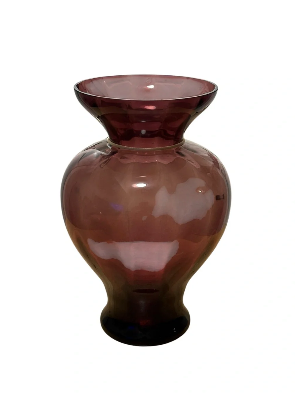 Decorative Amethyst Glass Vase with Heart Charm